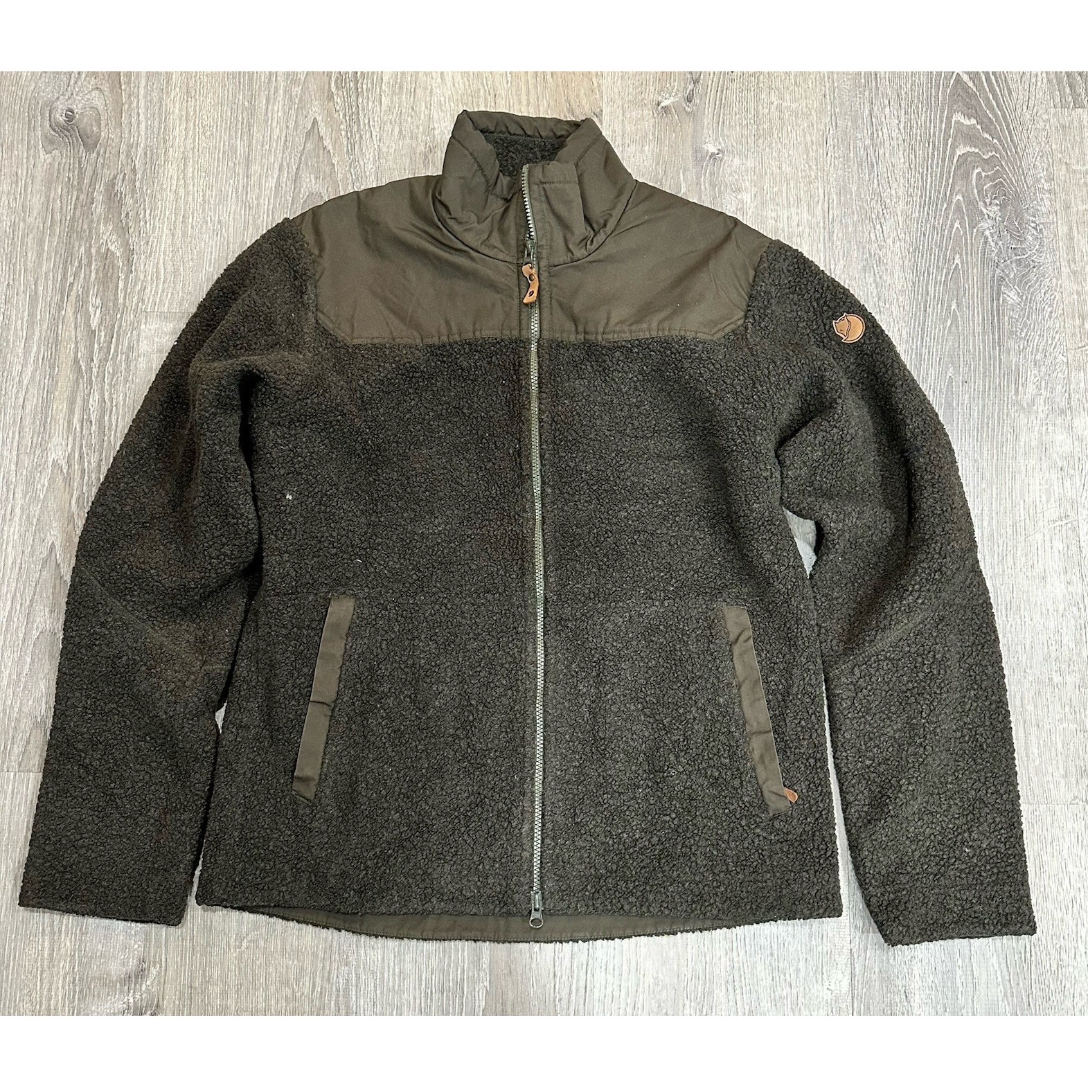 Fjallraven Jacket Women's Large Olive Barrents Stormblocker Pile Fleece Jacket